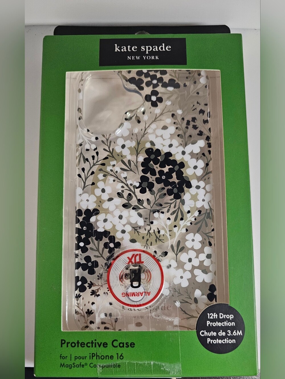 Kate Spade Floral iPhone 16 MagSafe Protective Case - Black & White